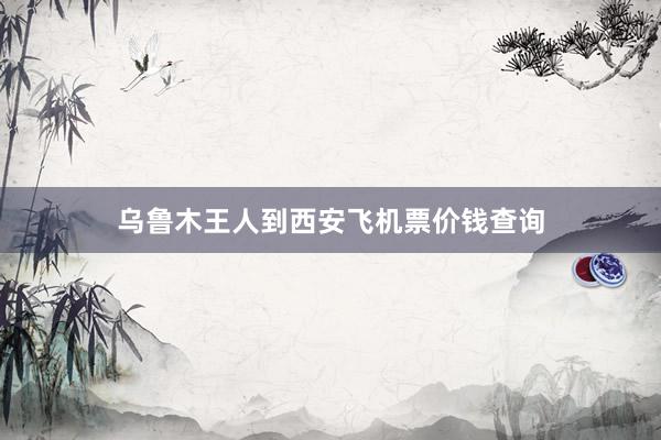 乌鲁木王人到西安飞机票价钱查询