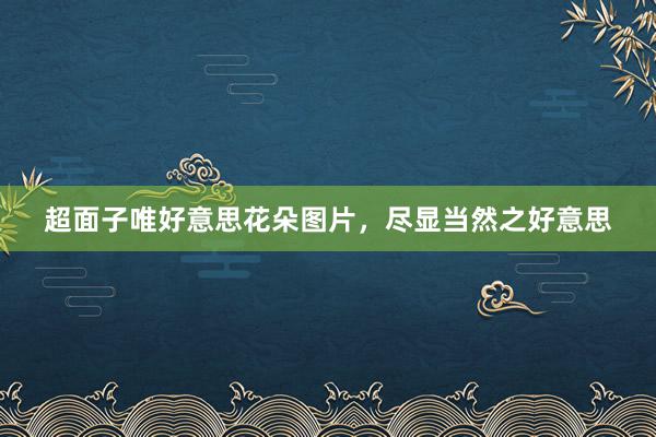 超面子唯好意思花朵图片，尽显当然之好意思